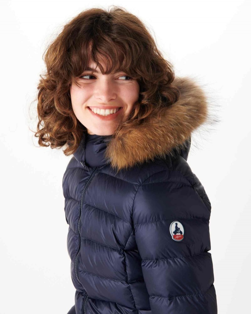JOTT Extreme Cold Luxe Hupullinen Naisten Untuvatakki Laivastonsininen | OAZ-4880
