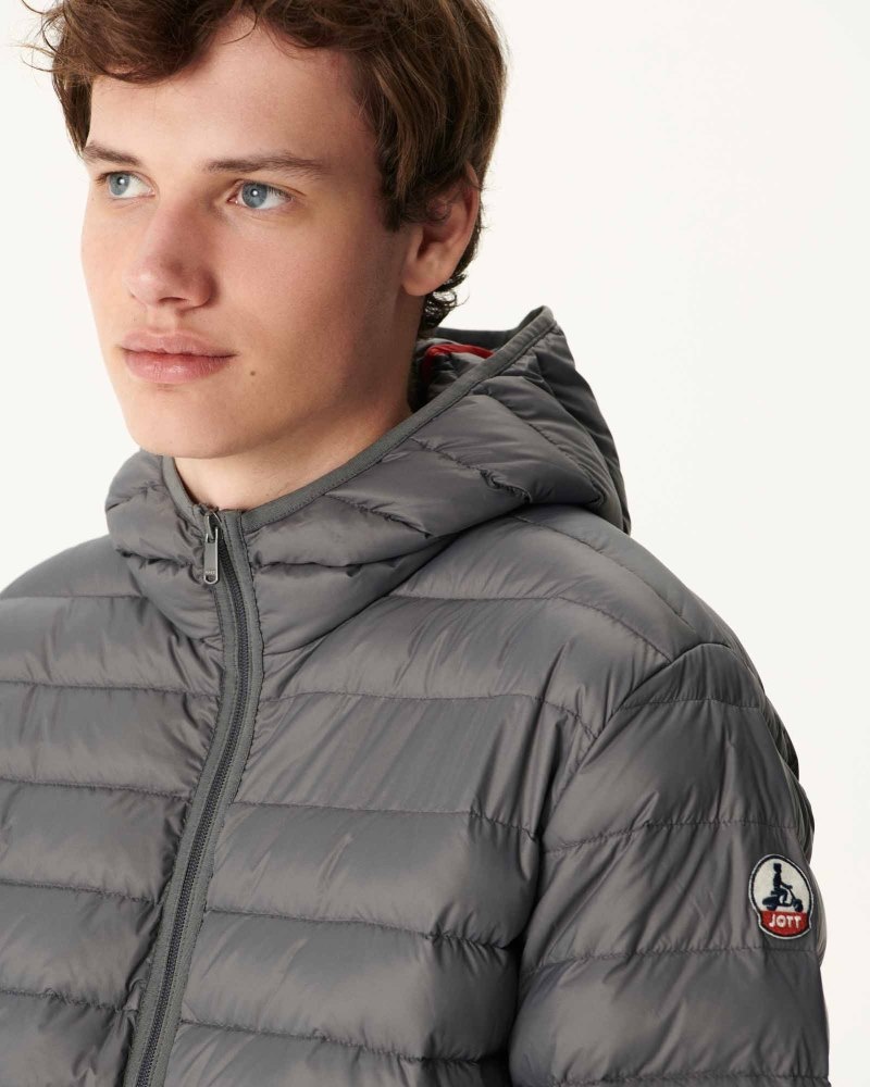 JOTT Luc Long Charcoal Miesten Untuvatakki Syvä Harmaat | DPI-5924