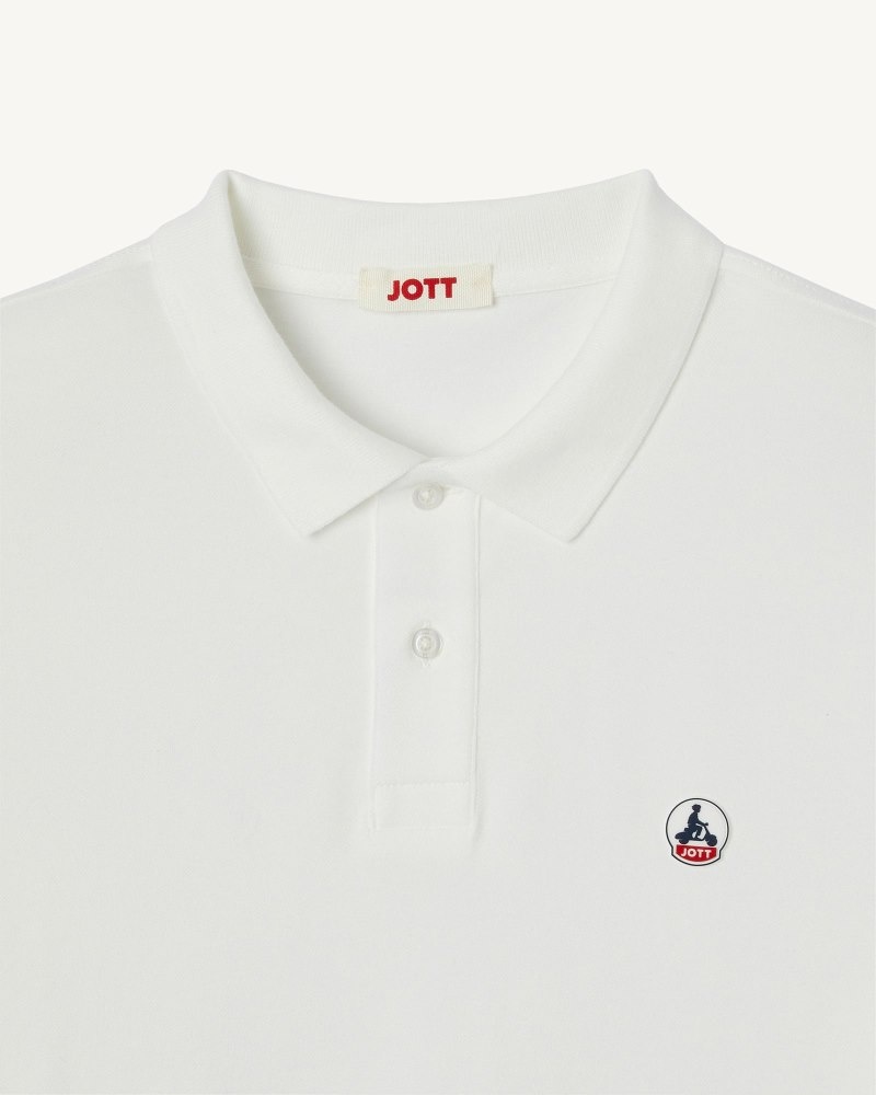 JOTT Marbella Organic Puuvilla Miesten Pikeepaita Valkoinen | BLX-7457
