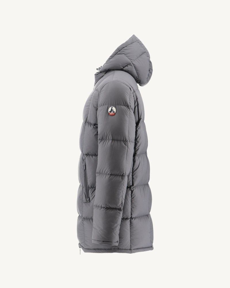 JOTT Toronto Reversible Extreme Cold Hupullinen Miesten Untuvatakki Mustat Syvä Harmaat | KDW-1555